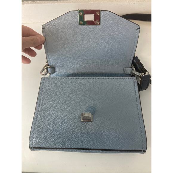 MICHAEL KORS MINI BLUE PEBBLED LEATHER WOMENS CROSBODY BAG - Picture 12 of 14